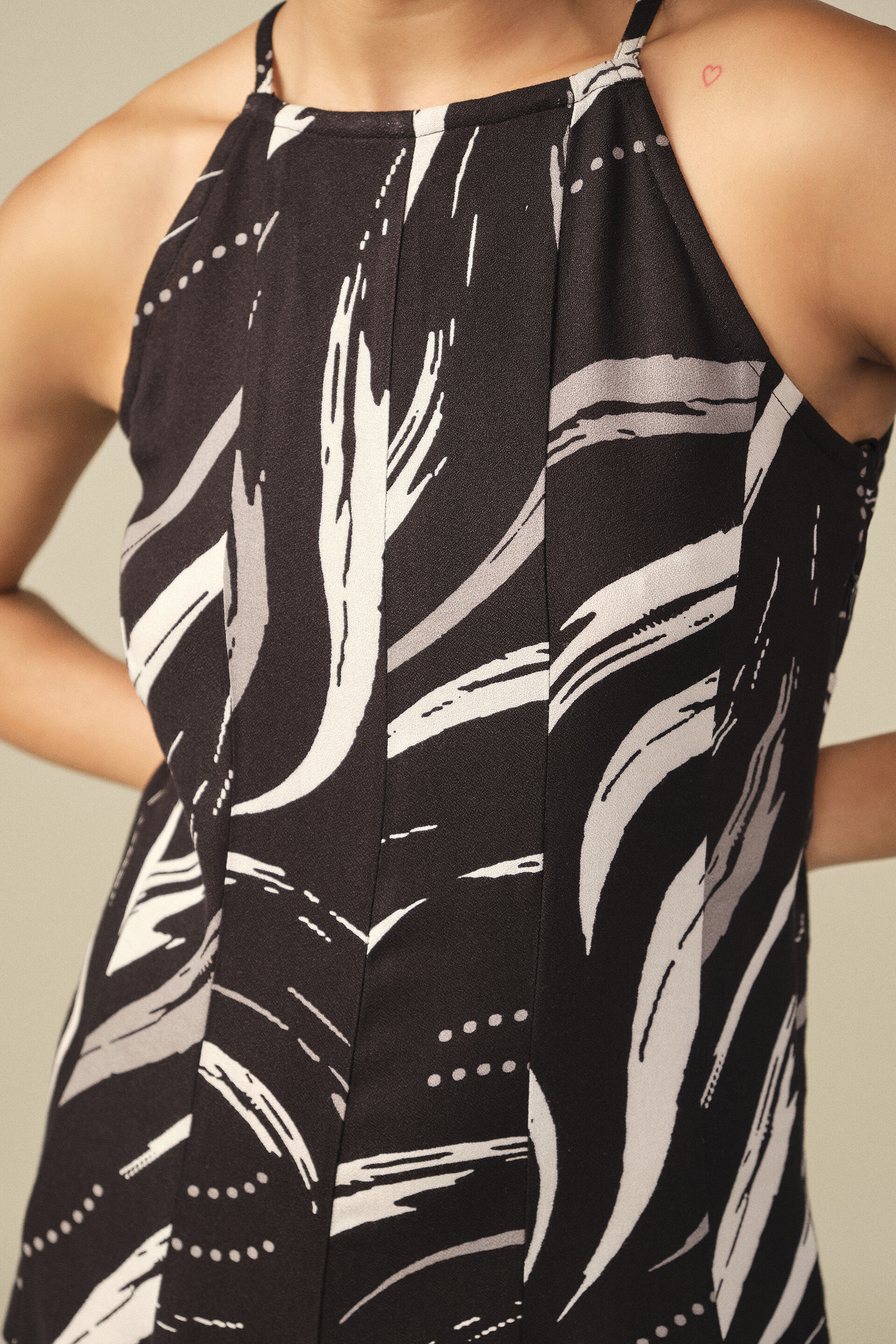 Abstract Maxi Dress in Black, Black, image 3